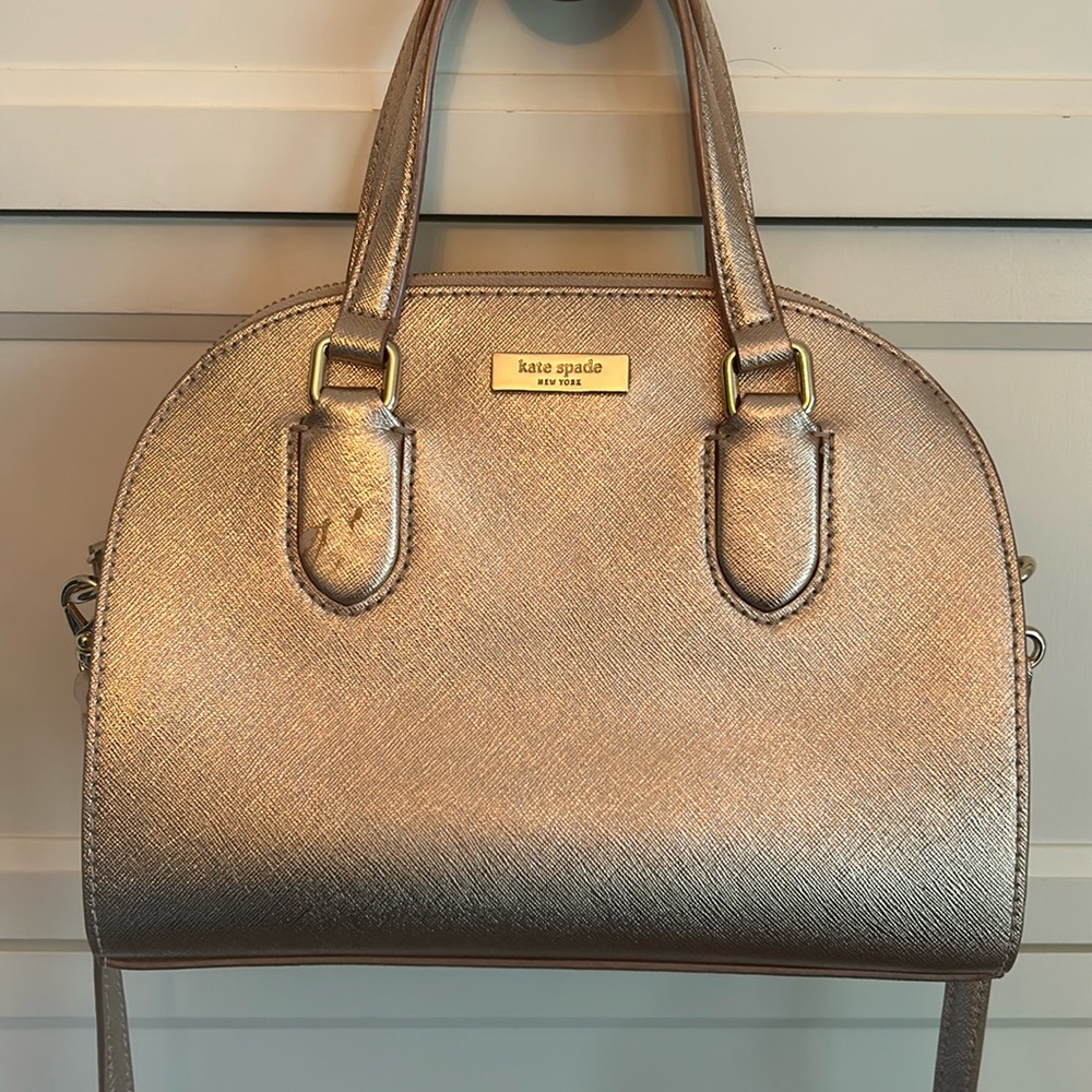 Kate Spade Rose Glitter Bag with Extra handle